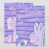 Invitation Week-end d'enterrement de vie de jeune fille Purpl (Devant / Derrière)