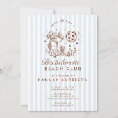 Invitation Week-end d'enterrement de vie de jeune fille rétro (Devant)