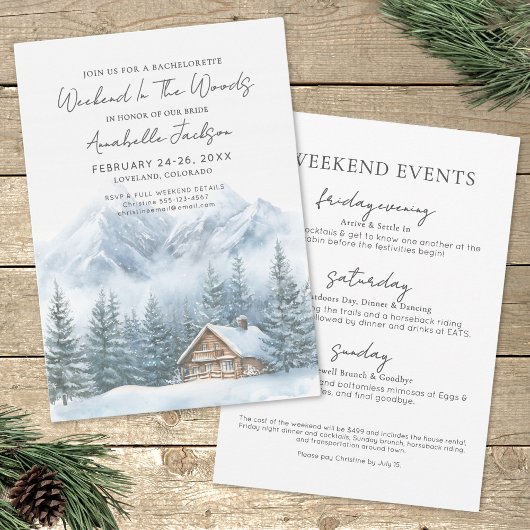 Invitation Week-End Des Filles À La Bois Bachelorette Party