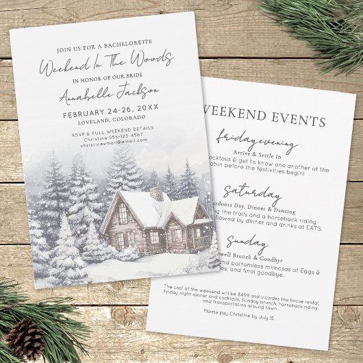 Invitation Week-End Des Filles À La Bois Bachelorette Party