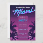 Invitation Week-end d'été à Miami pour filles enterrement de  (Devant)