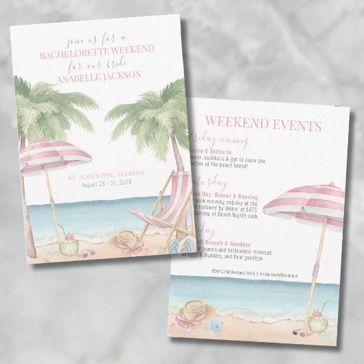 Invitation Week-end entre filles Bachelorette plage