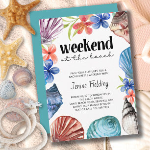 Invitation Week-end entre filles sur la plage coquillages et