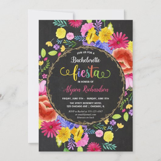 Invitation Week-end Fiesta Bachelorette (Devant)