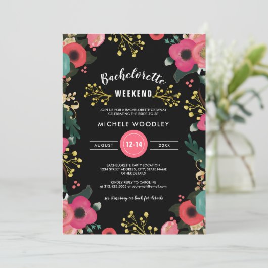 Invitation Week-end Floral Moderne (Debout devant)