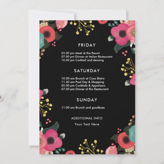 Invitation Week-end Floral Moderne (Dos)