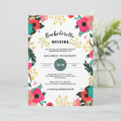 Invitation Week-end Floral Rose Turquoise (Debout devant)