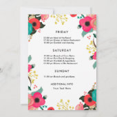 Invitation Week-end Floral Rose Turquoise (Dos)