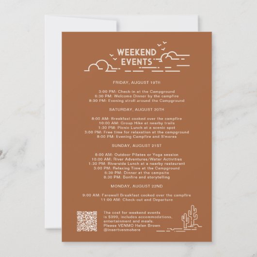 Invitation Week-end Itinéraire Du Camp Rétro (Dos)