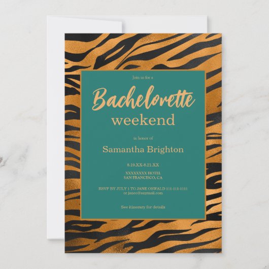 Invitation Week-end Moderne Abstrait Enterrement de Vie de Je (Devant)