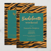Invitation Week-end Moderne Abstrait Enterrement de Vie de Je (Devant / Derrière)