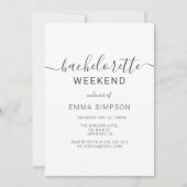 Invitation Week-end moderne simple Bachelorette (Devant)