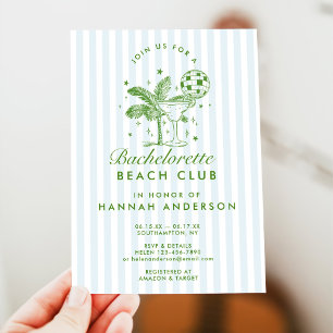 Invitation Week-end Rétro Moderne Vintage Bleu Enterrement de