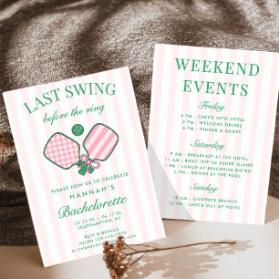 Invitation Week-end rétro moderne vintage Pickleball Bach
