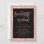 Invitation Week-end rose des parties scintillantes | (Devant)