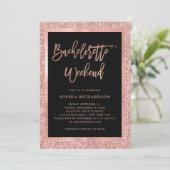 Invitation Week-end rose des parties scintillantes | (Debout devant)