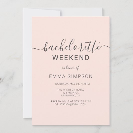 Invitation Week-end simple et moderne (Devant)