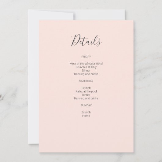 Invitation Week-end simple et moderne (Dos)