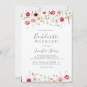 Invitation Week-end simple Fleur sauvage multicolore (Devant)
