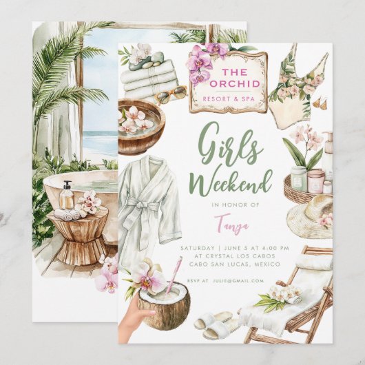 Invitation Week-end Spa orchidée (Devant / Derrière)