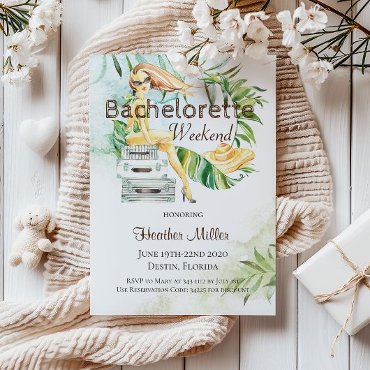 Invitation Week-end tropical des filles à marier