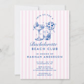 Invitation Weekend Cocktail Disco Rétro EVJF Bleu (Devant)