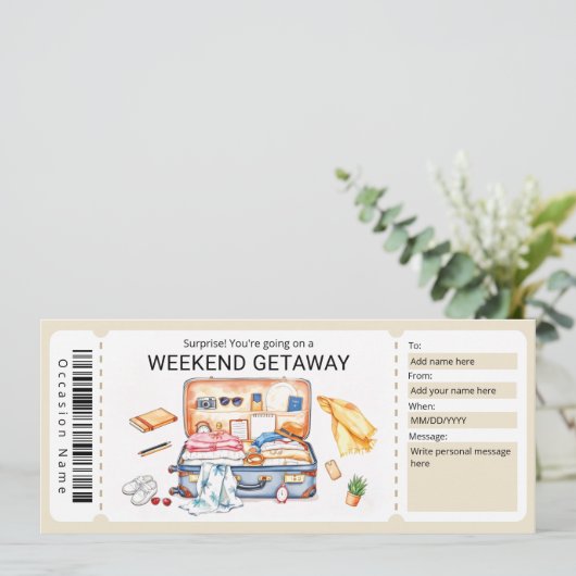 Invitation Weekend Getaway Voucher (Debout devant)
