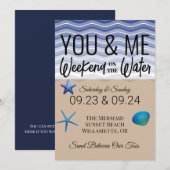 Invitation Weekend You & Me sur l'invitation à l'eau (Devant / Derrière)