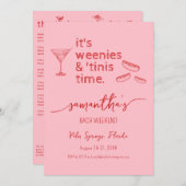 Invitation Weenies & Tinies Red Bachelorette Bach Week-end (Devant / Derrière)