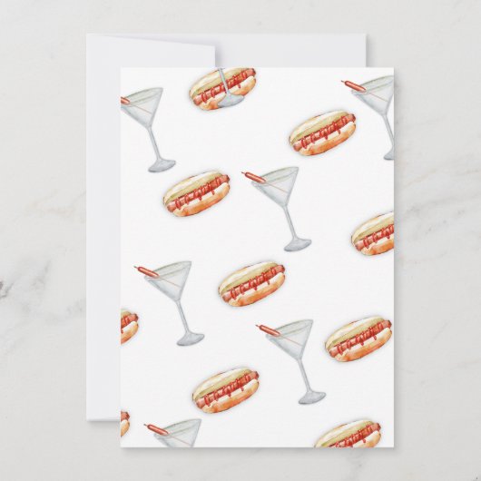 Invitation Weenies & Tinis Anniversaire Bachelorette (Dos)