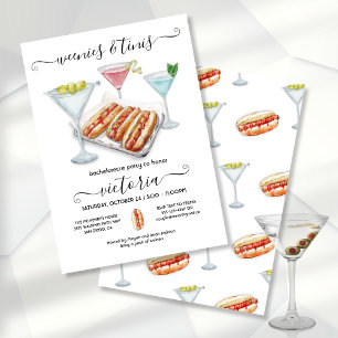 Invitation Weenies & Tinis Bachelorette Anniversaire