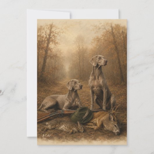 Invitation Weimaraner – Chasseur de Fantôme Argenté (Devant)