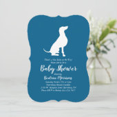 Invitation Weimaraner Chien Baby shower Garçon bleu (Debout devant)