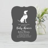 Invitation Weimaraner Chien Baby shower genre neutre (Debout devant)
