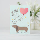 Invitation Weiner Dog & Balloon Valentine's Day Card (Debout devant)