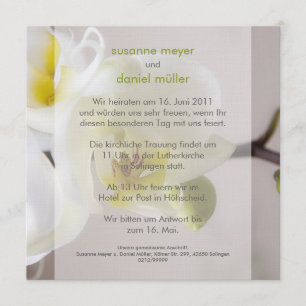 Invitation Weiße Orchidee • Hochzeitseinladung