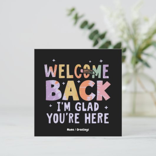 Invitation Welcome Back I'm Glad You're Here First Day School (Debout devant)