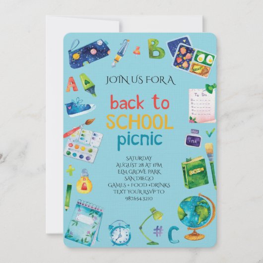 Invitation Welcome Back School Picnic (Devant)