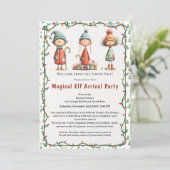 Invitation Welcome Elf Party | North Pole Arrival Celebration (Debout devant)