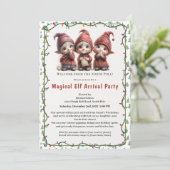Invitation Welcome Elf Party | North Pole Arrival Celebration (Debout devant)
