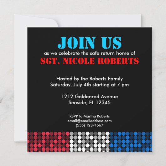 Invitation "Welcome Home Hero" (Dos)