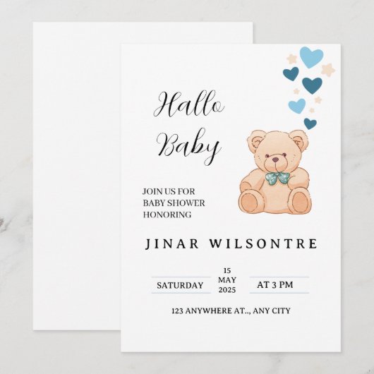 Invitation Welcome Little One (Devant / Derrière)