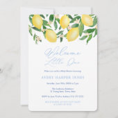 Invitation Welcome Little One Amalfi Lemons Boy Baby Shower (Devant)