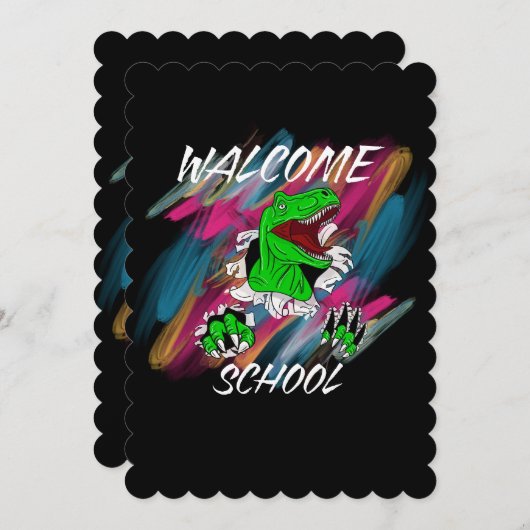 INVITATION WELCOME SCHOOL WELCOME BACK TO SCHOOL (Devant / Derrière)