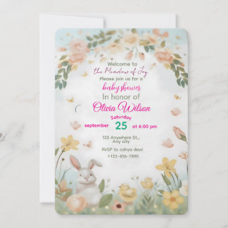 Invitation Welcome to the Meadow of Joy” – Baby Shower Invita