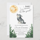 Invitation Welcome to the pack! Wolf Baby Shower (Devant)