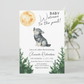 Invitation Welcome to the pack! Wolf Baby Shower (Debout devant)