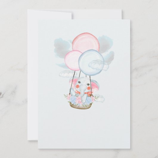 Invitation Welcoming the baby elephant above the clouds (Dos)