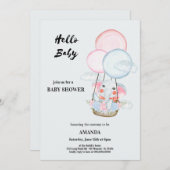 Invitation Welcoming the baby elephant above the clouds (Devant / Derrière)