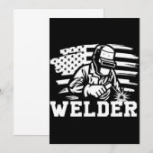 Invitation Welder Welders American Flag Profession Job Gift (Devant / Derrière)